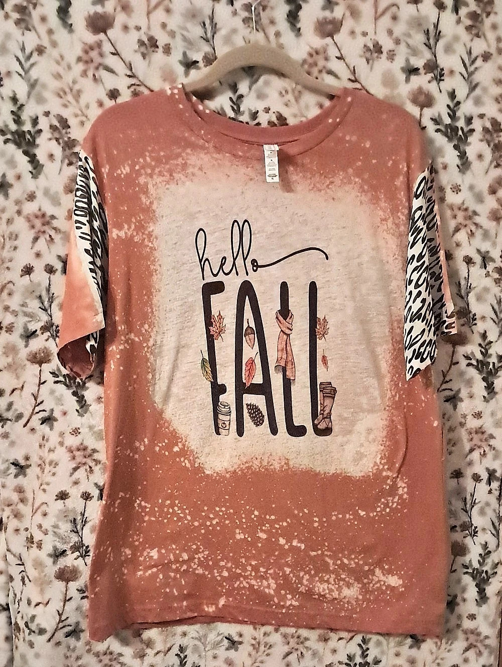 Canvas Bella + Canvas Leopard Sleeve Graphic Tee Size XL